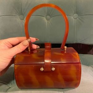 Vintage Lucite Amber Bag